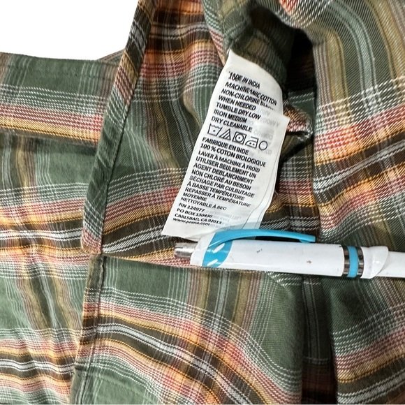 Prana Dolberg Flannel Shirt Tall Men Multicolor Plaid Check Long Sleeve Sz S NWT - Picture 8 of 16